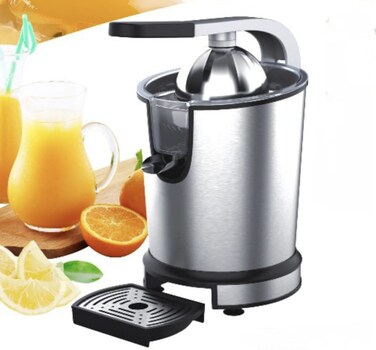 Heavy-Duty Stainless Steel Citrus Juicer, Manual Orange Lemon Lime Squeezer with Pulp Strainer, Mesh Filter & Drip Tray, Easy-Clean Fruit Juice Press for Home Kitchen