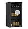 90L Beverage Fridge with Glass Door, Compact Display Cooler, Energy Efficient Showcase Chiller, LED Light, Adjustable Shelves, Single Door Beverage Refrigerator for Home, Office, Shop & Café