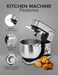 12L Electric Stand Mixer with Stainless Steel Bowl, Dough Hook, Whisks & Beaters, Pulse Function and Eject Button for Bread, Cake and Dough