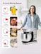 12L Electric Stand Mixer with Stainless Steel Bowl, Dough Hook, Whisks & Beaters, Pulse Function and Eject Button for Bread, Cake and Dough