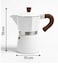 Electric Moka Coffee Maker 300ml 6-Cup, 500W Fast Heating Espresso Machine with Wood Effect Handle and Hot Plate