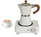 Electric Moka Coffee Maker 300ml 6-Cup, 500W Fast Heating Espresso Machine with Wood Effect Handle and Hot Plate