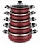 Heavy-Duty 5 Piece Non-Stick Cookware Set with Tempered Glass Lids, 18–26cm Durable Pots Compatible with All Stovetops