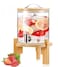 5L Glass Beverage Dispenser with Wooden Stand, Stainless Steel Faucet & Lid, Drink Dispenser for Water, Juice, Iced Tea, Lemonade & Cold Beverages, Refrigerator Friendly