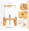 Glass Beverage Dispenser 5L with Wooden Stand, Stainless Steel Faucet & Lid, Large Drink Dispenser for Water, Juice, Lemonade, Iced Tea, Parties & Home