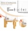 Glass Beverage Dispenser 5L with Wooden Stand, Stainless Steel Faucet & Lid, Large Drink Dispenser for Water, Juice, Lemonade, Iced Tea, Parties & Home