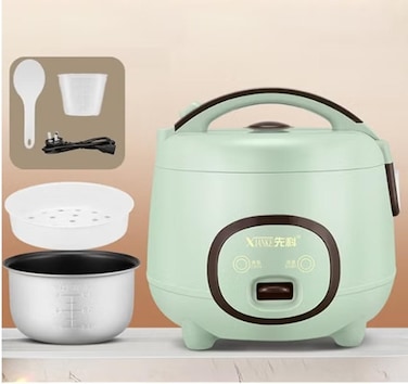 Electric Rice Cooker 1.8L Non-Stick Mini Rice Cooker, Portable Small Rice Cooker for Rice, Porridge & Steaming, One-Touch Cooking, Keep Warm Function, Compact Cooker for Home, Dorm & Office