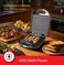 Electric 4 Slice Grill Maker with Non-Stick Plates, Adjustable Temperature Control, Power Indicator, Sandwich Press for Panini, Toast, Grilled Sandwiches &amp; Breakfast Snacks