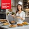 Electric 4 Slice Grill Maker with Non-Stick Plates, Adjustable Temperature Control, Power Indicator, Sandwich Press for Panini, Toast, Grilled Sandwiches &amp; Breakfast Snacks