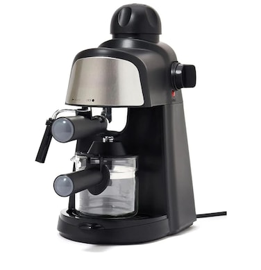 1000W Manual Espresso Coffee Machine, 3.5 Bar Espresso Maker with Steam Wand, Portafilter, Temperature Gauge, 2-4 Cup Coffee Maker, Compatible with ESE Pods, Black