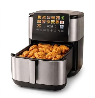 14L Digital Air Fryer Oven with Touch Screen, Healthy Ceramic Non-Stick Coating, Viewing Window & Light, 4 Cooking Functions, Large Family Air Fryer, Oil-Free Cooker