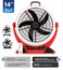 Portable Rechargeable Box Fan 14 Inch, AC/DC Battery Operated Fan with LED Ring Light, 5 Speed, Remote Control, USB Mobile Charging, Digital Display, Timer, Solar Compatible