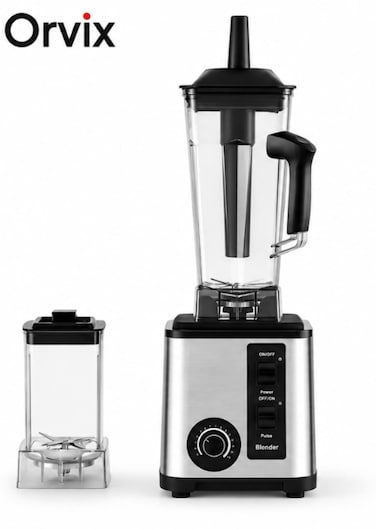 2 in 1 Heavy Duty Commercial Blender, 2.5L Blender with 800ml Grinder Jar, Professional Ice Crusher, 15 Speed Settings, High Power Smoothie &amp; Juice Maker for Restaurant, Caf&eacute; &amp; Home