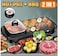 2 in 1 Electric BBQ Grill &amp; Hot Pot, Smokeless Non-Stick Korean BBQ Grill with Shabu Shabu Hot Pot, Electric Indoor Barbecue Grill with Adjustable Temperature, Family Party Cooking