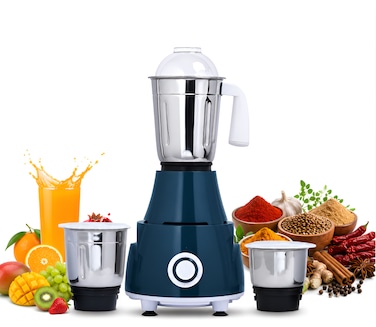 Heavy Duty 750W Mixer Grinder with 3 Stainless Steel Jars &ndash; 18,000 RPM Kitchen Blender, Liquidizer, Dry Grinder, Chutney Maker, 3 Speed Control with Pulse, Overload Protection