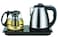 Electric Glass Tea Kettle with Stainless Steel Design   Cordless Tea Maker with 360 Degree Base, Automatic Shut Off &amp; Boil Dry Protection   Fast Heating Water Boiler for Home, Office &amp; Kitchen