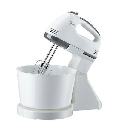 7 Speed Electric Hand Mixer with Stainless Steel Mixing Bowl, 2 Beaters, High Power Kitchen Mixer for Baking, Whisking, Mixing Dough, Cream, Eggs, Cake & Desserts