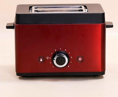 2 Slice Toaster White Stainless Steel, 6 Browning Settings, Wide Slot Bread Toaster with Defrost, Reheat & Cancel Functions, Compact Toaster for Bread, Bagels & Muffins