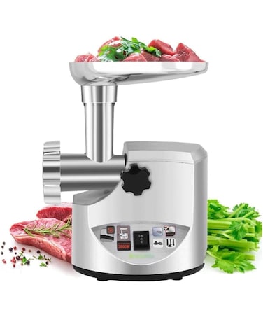 3000W Electric Meat Grinder &amp; Mincer Machine, Heavy Duty Stainless Steel Food Grinder with 3 Grinding Plates, Large Tray, Powerful Meat Processor for Beef, Chicken, Vegetables