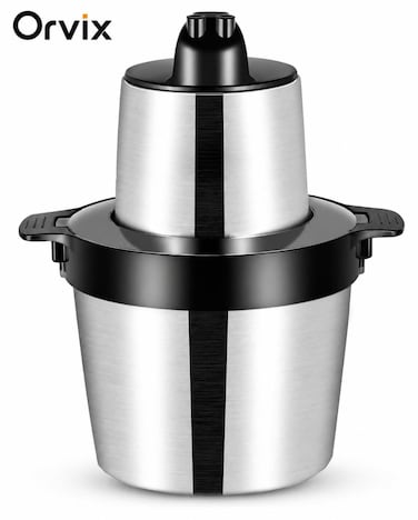 Orvix 6L Electric Food Chopper 600W, Stainless Steel Meat Grinder & Vegetable Cutter, Large Capacity Food Processor with Sharp Stainless Steel Blades for Meat, Vegetables, Fruits & Nuts