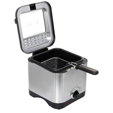 Electric Deep Fryer 1.5L Capacity, 900W Stainless Steel Oil Fryer with Digital Display, Adjustable Temperature Control, Non-Stick Coating, Cool Touch Handle for French Fries &amp; Chicken
