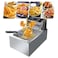 6L Electric Deep Fryer, Stainless Steel Commercial Countertop Fryer with Frying Basket, Adjustable Thermostat, Large Capacity Deep Fat Fryer for Restaurants, Fast Food, Chicken, Fries &amp; Donuts