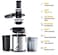 Silvonix Power Juicer Machine – Stainless Steel Juicer with Juice & Pulp Separation, Wide Mouth, Safety Lock, Easy Clean, for Celery, Carrot, Pomegranate, Citrus