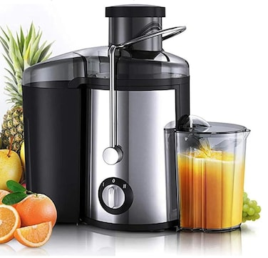 Silvonix Power Juicer Machine – Stainless Steel Juicer with Juice & Pulp Separation, Wide Mouth, Safety Lock, Easy Clean, for Celery, Carrot, Pomegranate, Citrus