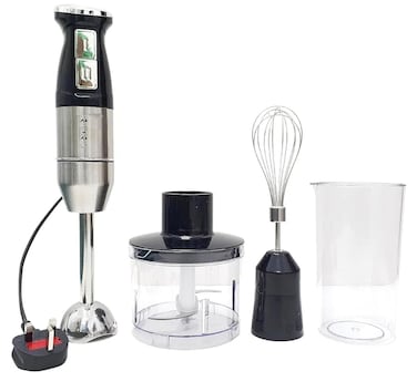 Hand Blender 4 in 1, Powerful Stick Blender with 5-Speed Control &amp; Turbo Mode, Whisk Attachment, 500ml Food Chopper, 700ml Beaker for Smoothies, Purees &amp; Sauces