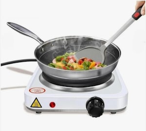 Single Burner Electric Stove, Portable Hot Plate with Adjustable Heat Control, Compact Countertop Cooker for Cooking, Boiling & Warming Food