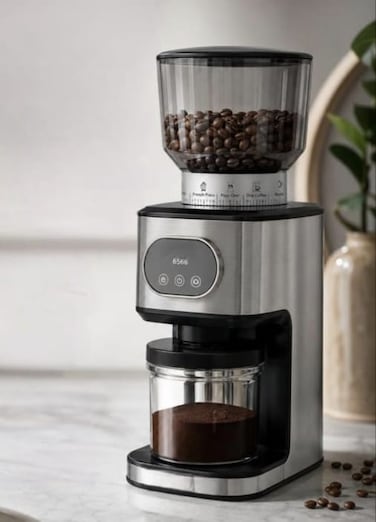 Professional Coffee Bean Grinder, 180W Conical Burr Grinder with 52 Adjustable Grind Settings, Stainless Steel Housing, Anti-Static Design for Espresso &amp; Filter Coffee