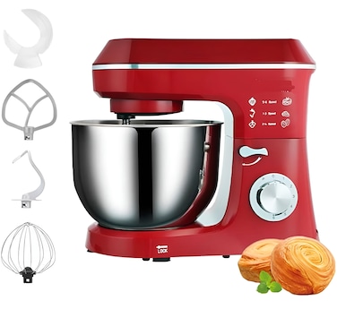 Professional 1200W Stand Mixer, 6-Speed Electric Food Mixer for Baking & Dough Kneading – Ideal for Cakes, Bread, Cookies, Pastries, Cream & Everyday Kitchen Mixing