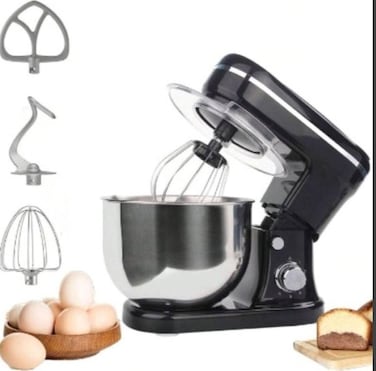 1200W Electric Stand Mixer, 5L Large Capacity with 6-Speed Control & 3 Attachments - Black