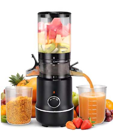 Cold Press Slow Juicer Machine &ndash; Masticating Fruit &amp; Vegetable Juicer with High Juice Extraction, Quiet Operation, Pulp Separation &amp; Easy-to-Clean Design