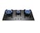 3 Burner Gas Cooktop, Black Tempered Glass Gas Stove with Flip Burner, Thermocouple Safety Protection, High Efficiency 3 Burner Hob, Durable Built-In Kitchen Cooker