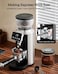 Electric Burr Coffee Grinder with 30 Adjustable Grind Settings, Stainless Steel Coffee Grinder, LED Display, Portafilter Holder for Espresso, French Press, Pour Over & Moka Coffee