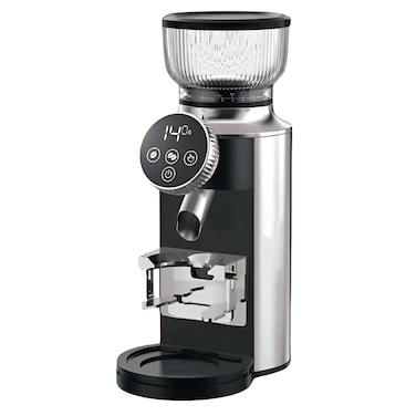 Electric Burr Coffee Grinder with 30 Adjustable Grind Settings, Stainless Steel Coffee Grinder, LED Display, Portafilter Holder for Espresso, French Press, Pour Over & Moka Coffee