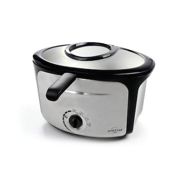Electric Deep Fryer 1.5L with Stainless Steel Body, Oil Viewing Window, Removable Enamel Oil Tank, Adjustable Heat Control &amp; Frying Basket for Snacks, Meat, Fish and Party Cooking