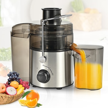 Velnora Multifunctional Centrifugal Juicer Machine with Wide Mouth Feed Chute, 2-Speed Electric Juicer for Fruits &amp; Vegetables, Stainless Steel Juice Extractor, Powerful Motor, Anti-Drip Spout, Easy to Clean