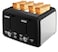 4 Slice Electric Toaster 1600W with 4 Bread Slots, Adjustable Browning Control, Reheat and Defrost Functions, Removable Crumb Tray & Stylish Matte Black Finish for Home Kitchen