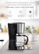 Drip Coffee Maker 900W 1.5L, Automatic Filter Coffee Machine with Anti-Drip System, Removable Filter Holder, Automatic Shut-Off, Water Level Indicator & Stainless Steel Finish