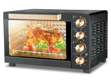 45L Electric Oven Toaster with Convection Fan & Rotisserie, 2800W Multi-Function Countertop Oven for Baking, Grilling & Roasting, 7 Functions, 70–250°C Temperature Control