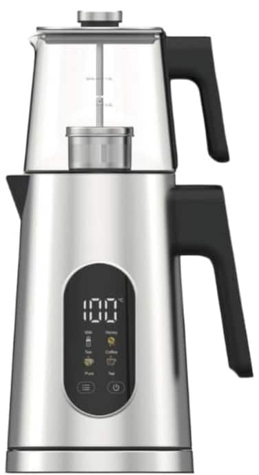 2-in-1 Electric Tea Maker & Kettle – 1500W Stainless Steel Electric Kettle, 1.7L Fast Boil Water Heater, Auto Shut-Off & Boil-Dry Protection, BPA-Free, Tea Coffee & Hot Water Maker