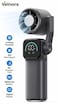 Rechargeable Cooling Hand Fan with Digital Display, 5-Speed Portable Personal Fan, USB Rechargeable, Lanyard Loop & Holder, Quiet Mini Handheld Fan for Travel, Office, Outdoor & Camping