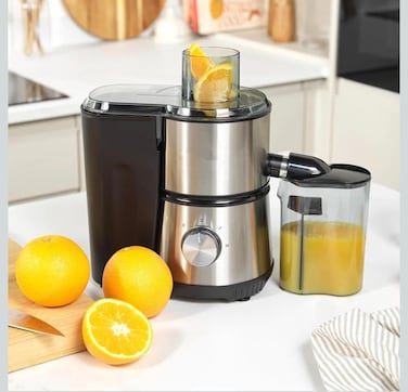 2 Speed Electric Centrifugal Juicer, Stainless Steel Juice Extractor with Wide Feed Chute, Powerful Fruit & Vegetable Juicer, Anti-Drip Juice Maker