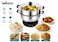 Multi Purpose Electric Cooker 3L, 2100W High-Power Electric Cooking Pot with Steamer Basket, Stainless Steel Inner Pot, Transparent Glass Lid, All-in-One Fry, Boil, Steam &amp; Cook for Home