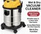 Wet & Dry Vacuum Cleaner 30L 2500W – Stainless Steel Drum Shop Vac with Powerful Motor, Blower Function & Multi-Surface Cleaning for Home, Office, Garage, Car & Workshop