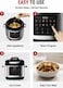 6L Electric Pressure Cooker 24-in-1 Multi Cooker – Touch Control Panel, 3 Pressure Settings, 24-Hour Preset Timer, Maifan Stone Non-Stick Pot, Automatic Lid Lock & Safety Protection