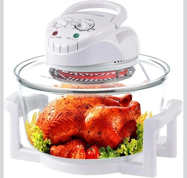 Turbo Halogen Oven 12L – Hot Air Convection Oven with Rapid Heating, Adjustable Temperature & Timer, Air Fryer, Roaster, Grill & Multi Cooker for Healthy Cooking