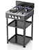 Velnora 4 Burner  Stove (3 Gas + 1 Electric Hot Plate)  – Portable Propane Camping Cooker with Wind Shield, Stainless Steel Outdoor Gas Hob, High Efficiency Cooktop with Support Legs
